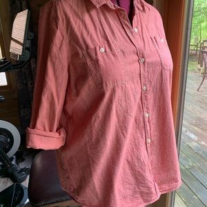 Red chambray button up